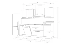 Sofia cucina 270 cm colore cuoio e perla