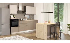 Sofia isola 1 anta, 3 cassetti cuoio con top rovere kadiz L125,2 cm