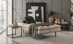 Soft divano letto in tessuto beige