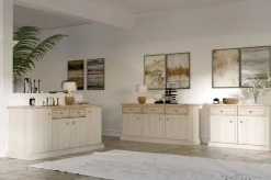 Soggiorno componibile Susy colore betulla e legno naturale