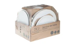 Solid servizio piatti 18 pezzi in gres bianco