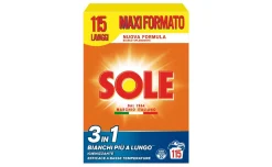 Solo detersivo in polvere per lavatrice 3 in 1 bianco splendente, fusto da 115 lavaggi