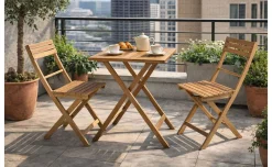 Sorrento set bistrot in legno di acacia tavolo + sedie