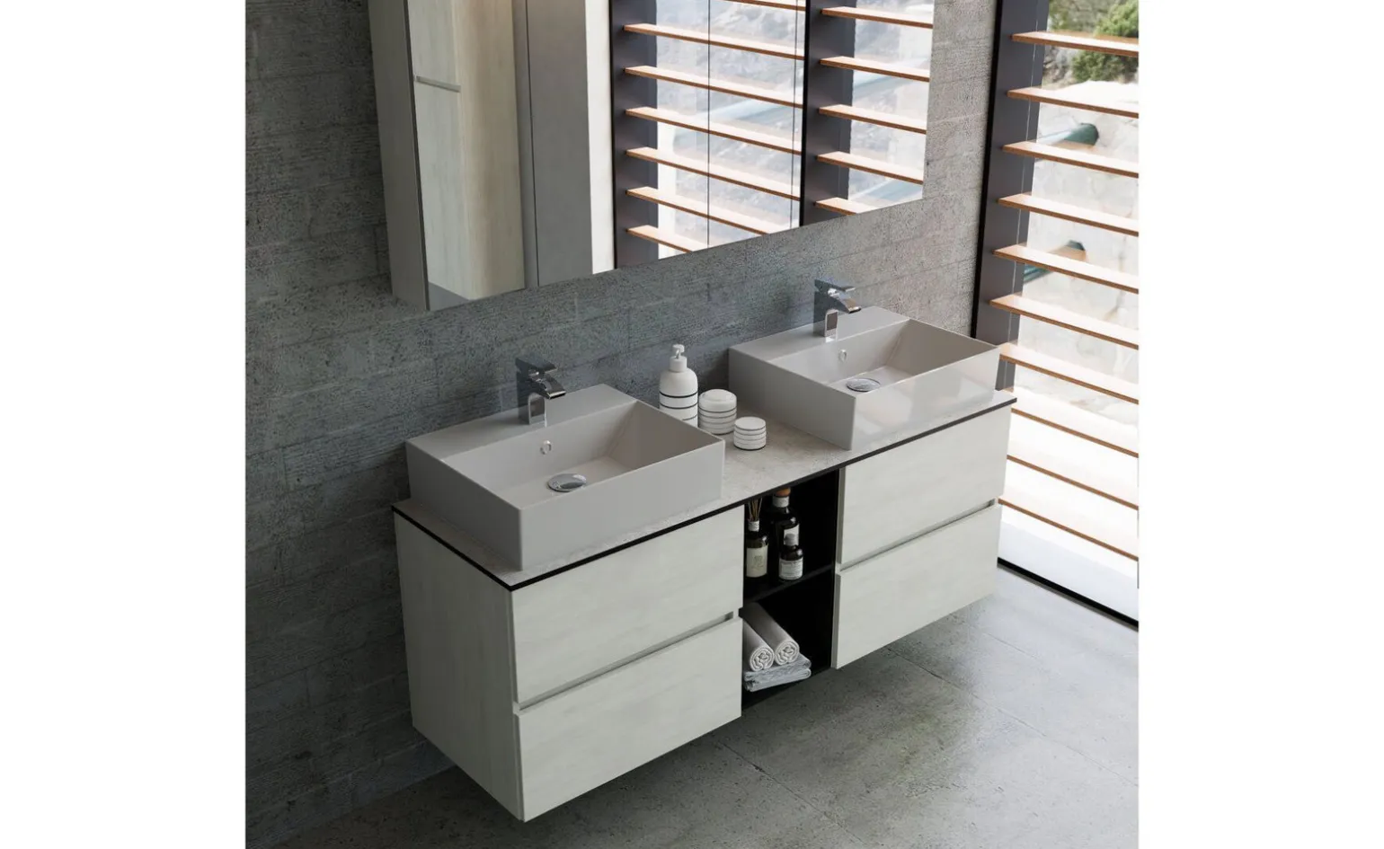 Specchiera Cleo contenitore con lampada LED