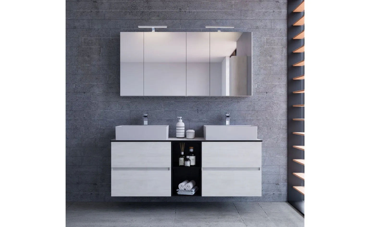 Specchiera Cleo contenitore con lampada LED