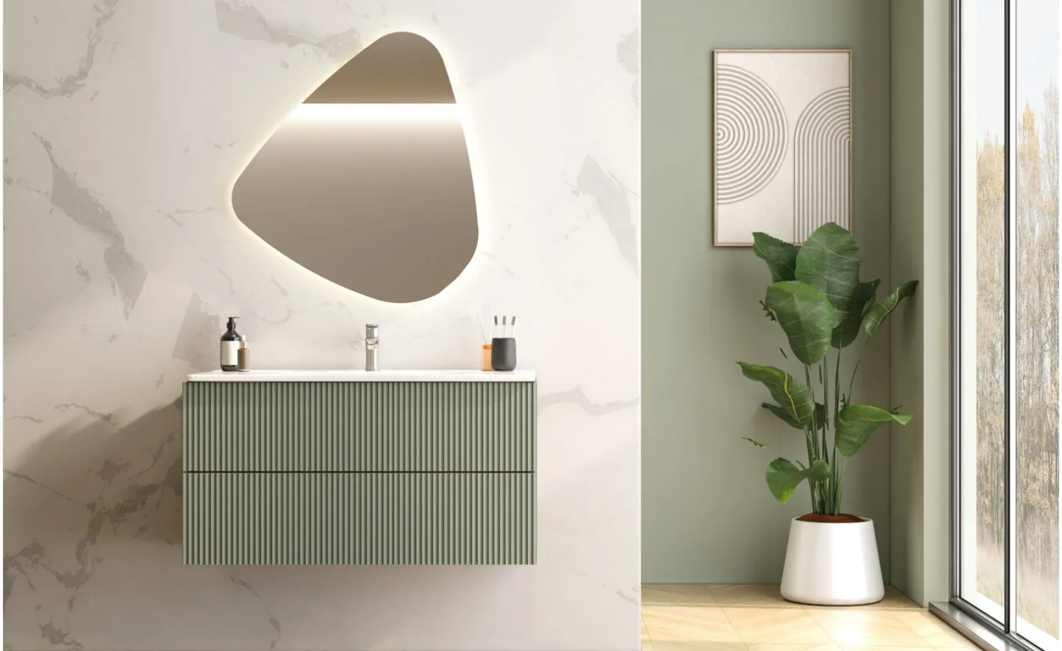 Specchiera sagomata con Led
