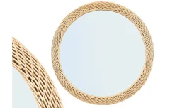 Specchio con cornice in rattan Ø62 cm