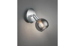 Spot brest 1 luce portalampada E14 cromo fume altezza 18 centimetri