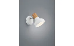 Spot latika 1 luce portalampada E14 bianco effetto legno