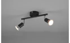 Spot paris 2 luci portalampada GU10 nero lunghezza 25 centimetri