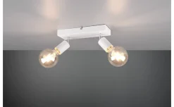 Spot vannes 2 luci portalampada E27 bianco lunghezza 26 centimetri