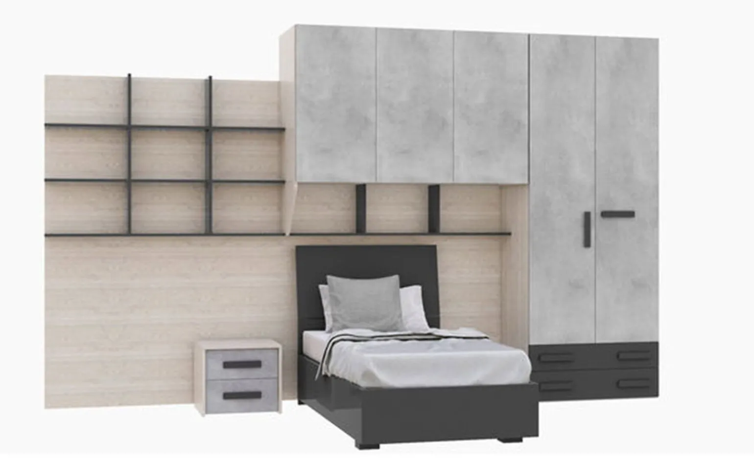 Stone cameretta a ponte, letto singolo