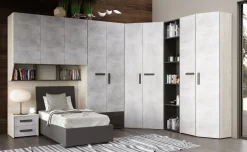 Stone ponte 5 ante a destra cemento e grigio cenere, senza letto