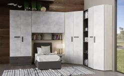 Stone ponte 5 ante a sinistra cemento e grigio cenere, senza letto
