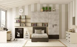 Stone ponte 5 ante cemento e grigio cenere, letto senza contenitore