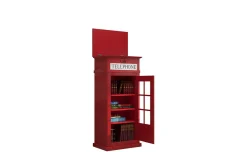 Street cabina libreria bianca con 1 anta battente in vetro