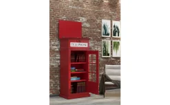 Street cabina libreria bianca con 1 anta battente in vetro