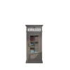 Street cabina libreria grigia con 1 anta battente in vetro