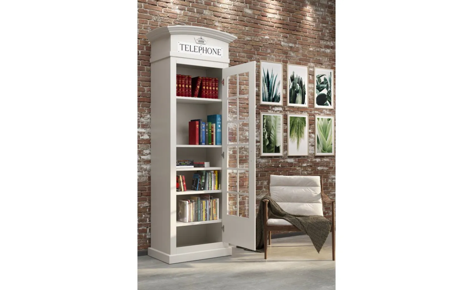 Street libreria in pannello bianco