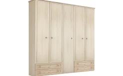 Susy armadio 5 ante battenti, 4 cassetti betulla e legno naturale