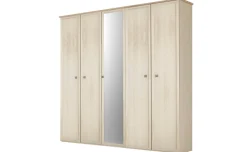 Susy armadio 5 ante battenti, con specchio betulla e legno naturale