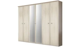 Susy armadio 6 ante battenti, con specchio betulla e legno naturale