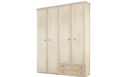 Susy armadio 4 ante battenti e 2 cassetti betulla e legno naturale