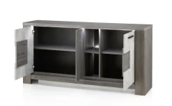 Tallin madia 3 ante legno scuro e pietra naturale