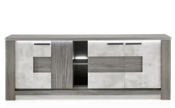 Tallin madia 4 ante legno scuro e pietra naturale