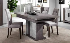 Tallin tavolo allungabile legno scuro e pietra naturale