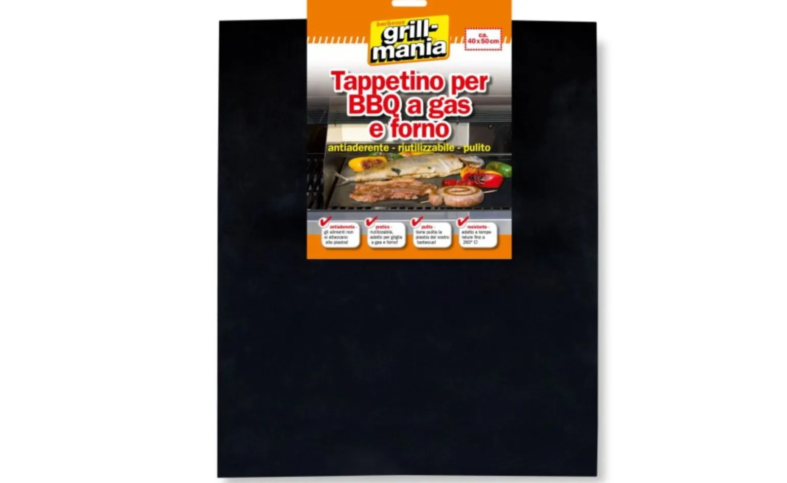 Tappetino bbq per griglia a gas/forno 50x40 cm