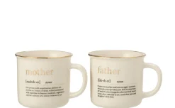 Tazza mamma e papà con scritta oro