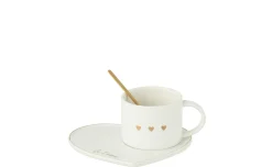Tazza, piatto e cucchiaio 3 cuori