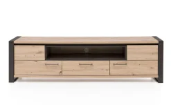 Tenerife porta TV 2 ante 1 cassetto artisan con particolari neri