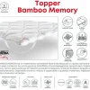 Topper Bamboo Memory per materasso piazza e mezza