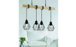 Townshend sospensione 4 luci in legno e metallo