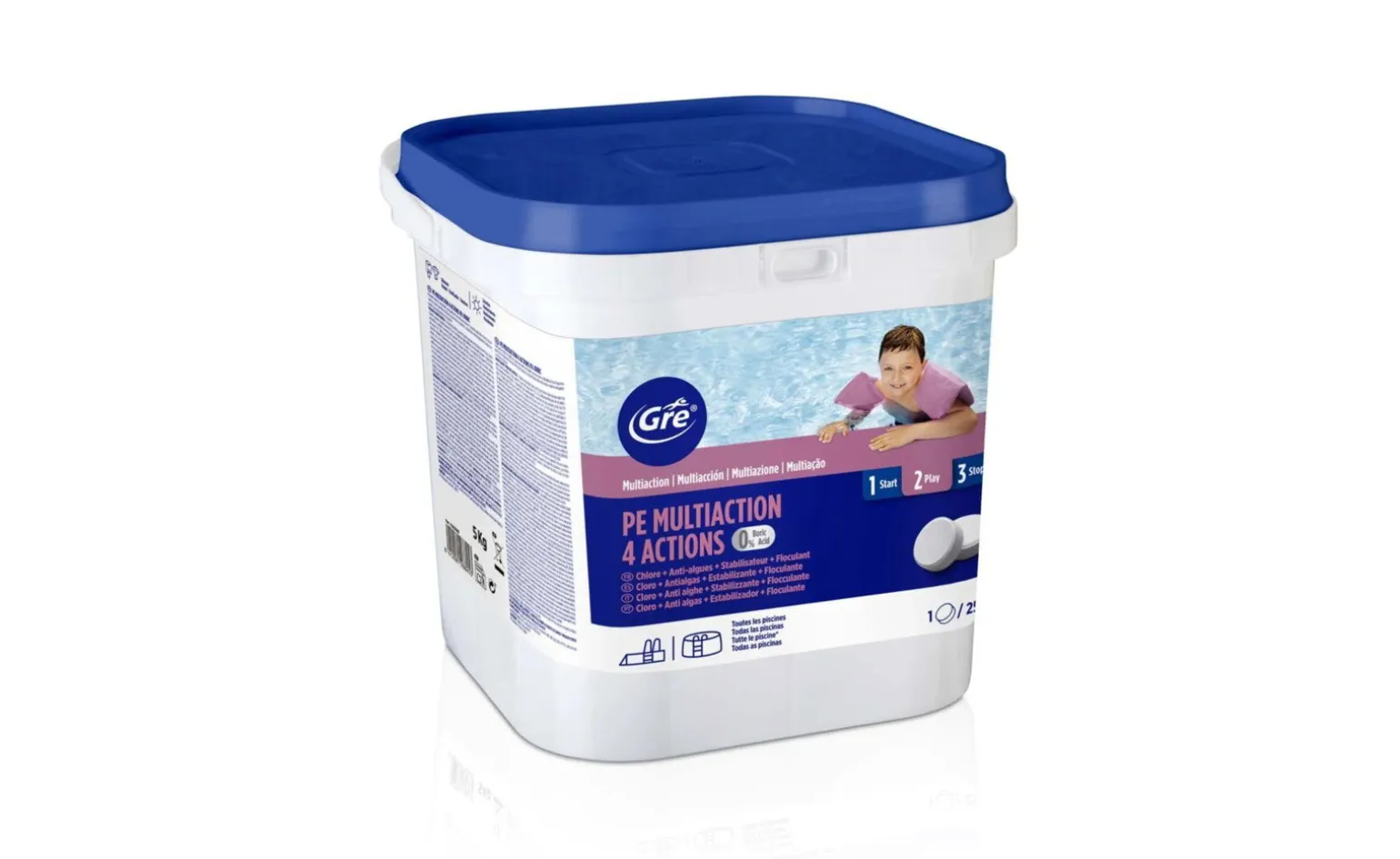Trattamento piscina 4 azioni zero borico 5 kg Gre