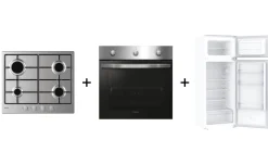 Trittico Base Gas + Forno + Frigorifero Doppia Porta Candy
