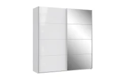 Unic armadio 2 ante scorrevoli bianco lucido/specchio L200,1 cm