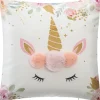 Unicorn Pom Pom cuscino per camerette 39x39 cm