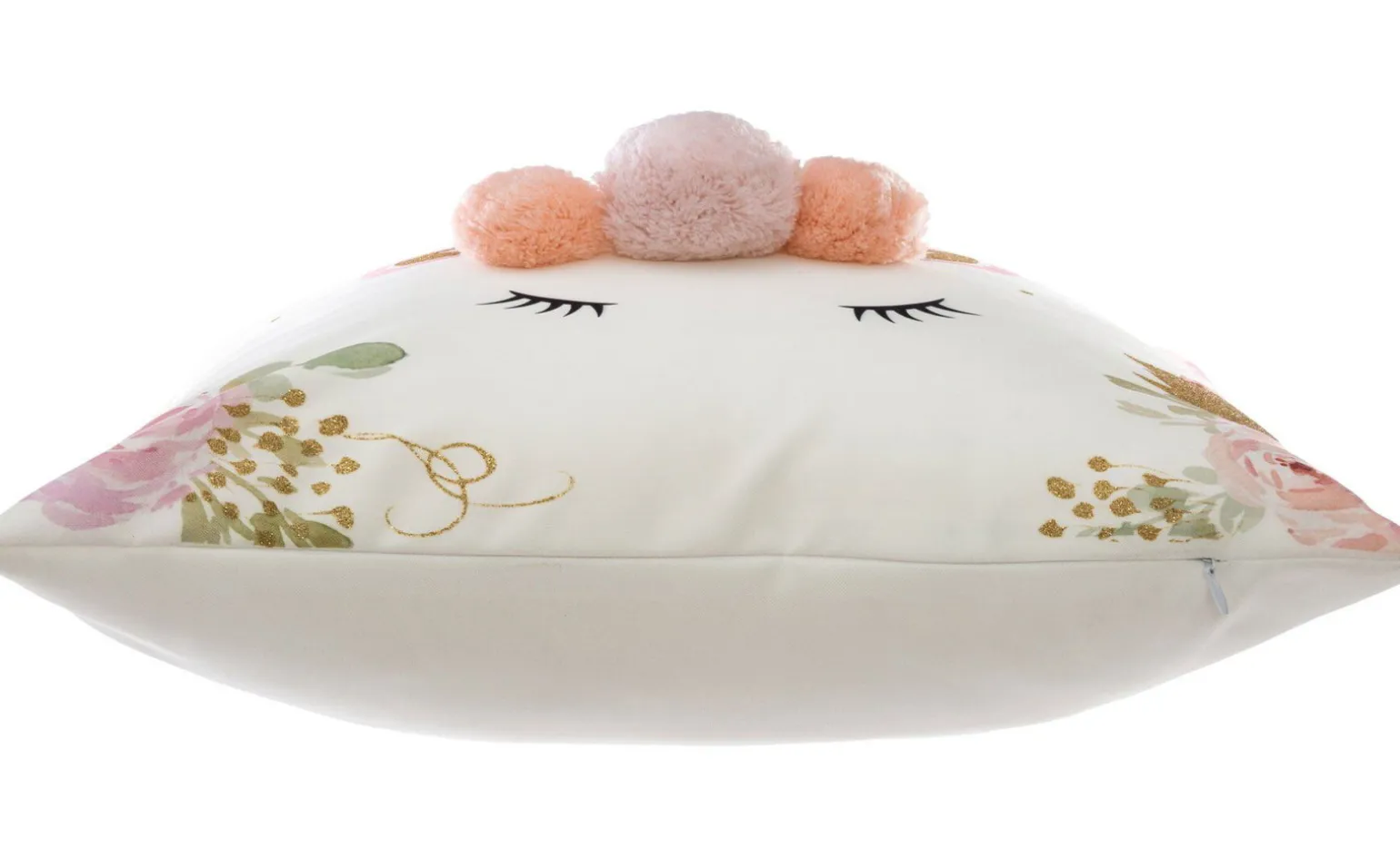 Unicorn Pom Pom cuscino per camerette 39x39 cm
