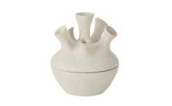 Vaso coral in argilla bianco h19,5 cm