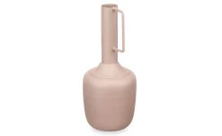 Vaso in metallo collo lungo rosa h30 cm