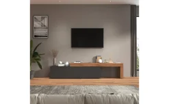 Vasto set porta tv antracite e rovere L270 cm
