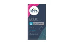 Veet Expert strisce depilatorie corpo pelli sensibili, 12 pezzi