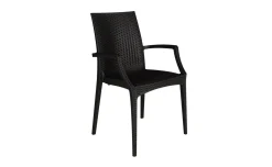 Viareggio sedia con braccioli in resina effetto rattan color antracite