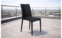 Viareggio sedia in resina effetto rattan color antracite