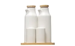 Vinegrette set condimento in ceramica e bamboo