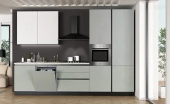 Vita cucina 333 cm colore grigio dune e ghiaccio polvere