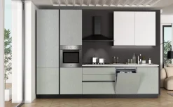 Vita cucina 333 cm colore grigio dune e ghiaccio polvere